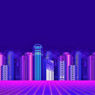 Pixel neon wallpaper