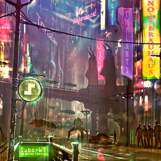 Pixel neon wallpaper