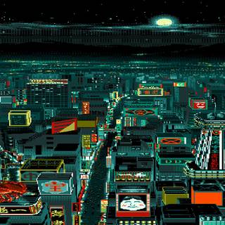 Pixel neon wallpaper