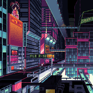 Pixel neon wallpaper