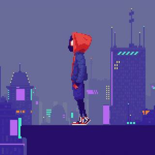 Pixel neon wallpaper