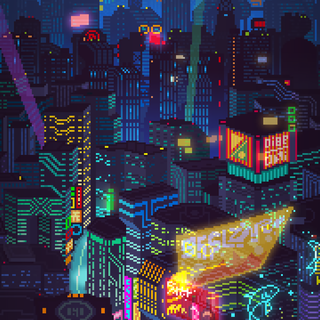 Pixel neon wallpaper