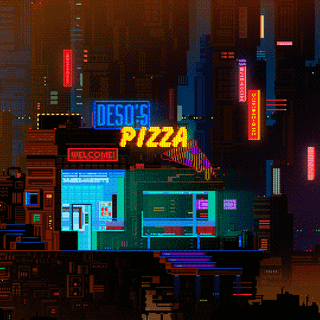 Pixel neon wallpaper