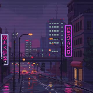 Pixel neon wallpaper
