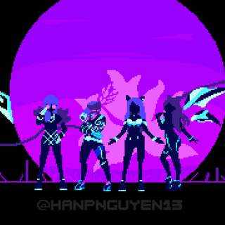 Pixel neon wallpaper