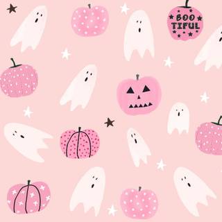 Cute preppy Halloween laptop wallpaper