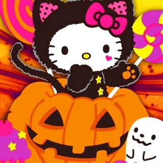 Hello Kitty Halloween PS5 wallpaper
