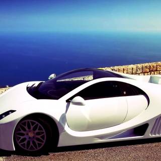 White computer car wallpaper