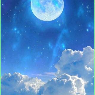 Blue galaxy moonlight wallpaper