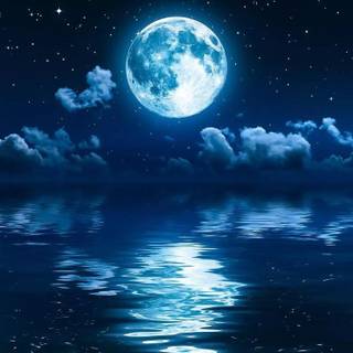 Blue galaxy moonlight wallpaper