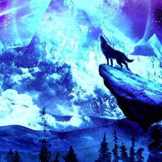 Blue galaxy moonlight wallpaper