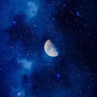 Blue galaxy moonlight wallpaper