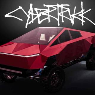 Red Cyber Truck wallpaper