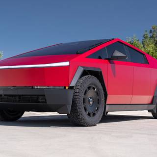 Red Cyber Truck wallpaper