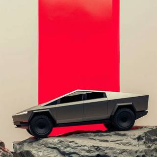 Red Cyber Truck wallpaper