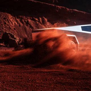 Red Cyber Truck wallpaper