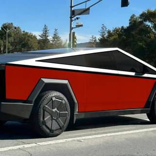 Red Cyber Truck wallpaper