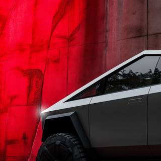 Red Cyber Truck wallpaper