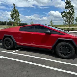 Red Cyber Truck wallpaper