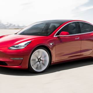 Red Tesla PC wallpaper