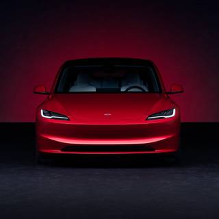 Red Tesla PC wallpaper