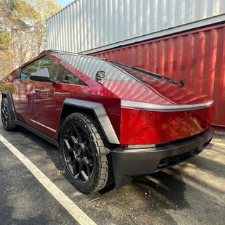 Red Cyber Truck wallpaper