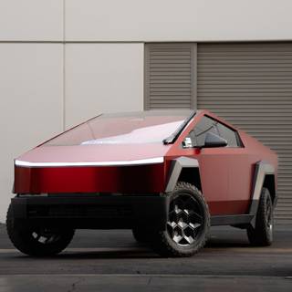 Red Cyber Truck wallpaper