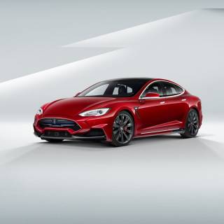 Red Tesla PC wallpaper