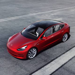 Red Tesla PC wallpaper
