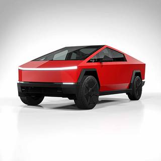 Red Cyber Truck wallpaper