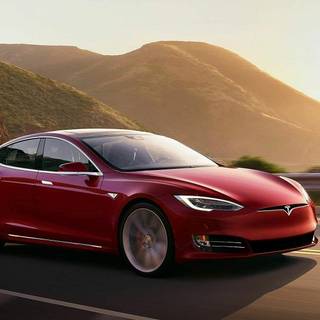 Red Tesla PC wallpaper