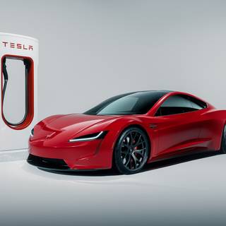 Red Tesla PC wallpaper