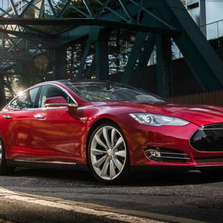 Red Tesla PC wallpaper