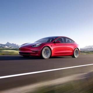 Red Tesla PC wallpaper