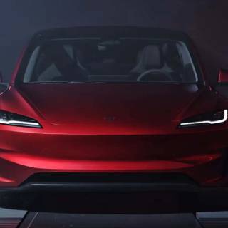 Red Tesla PC wallpaper