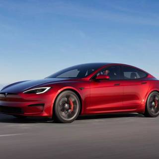 Red Tesla PC wallpaper