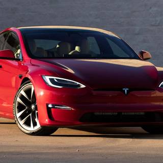 Red Tesla PC wallpaper