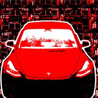 Red Tesla PC wallpaper