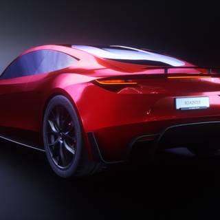 Red Tesla PC wallpaper