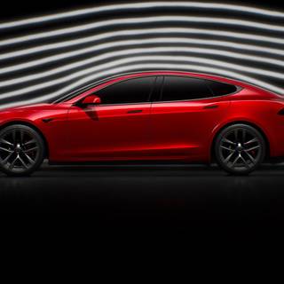 Red Tesla PC wallpaper