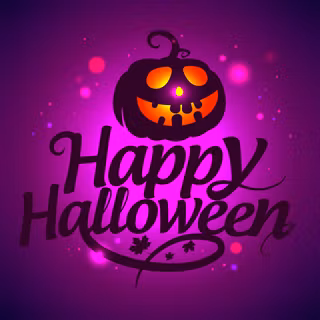 Purple Halloween aesthetic computer wallpaper