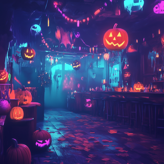 Purple Halloween aesthetic computer wallpaper