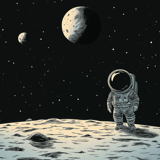 Astronaut near planet wallpaper