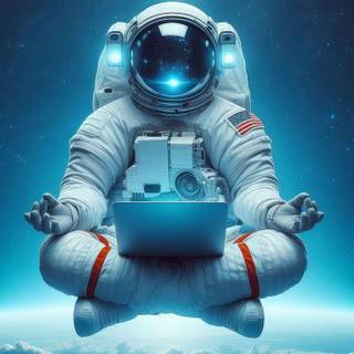 Astronaut near planet wallpaper