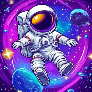 Astronaut near planet wallpaper