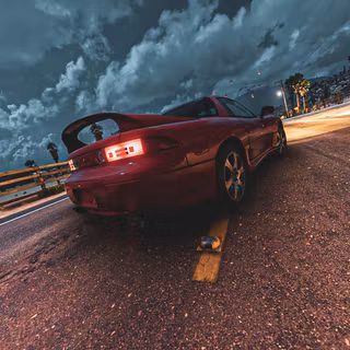 Driving car on the road wallpaper
