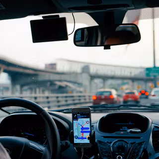 Driving car on the road wallpaper