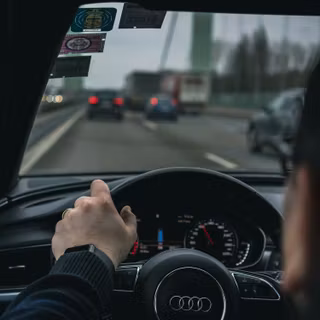 Driving car on the road wallpaper