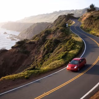 Driving car on the road wallpaper