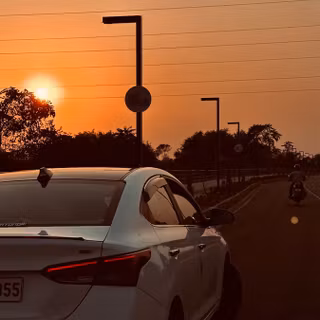 Driving car on the road wallpaper